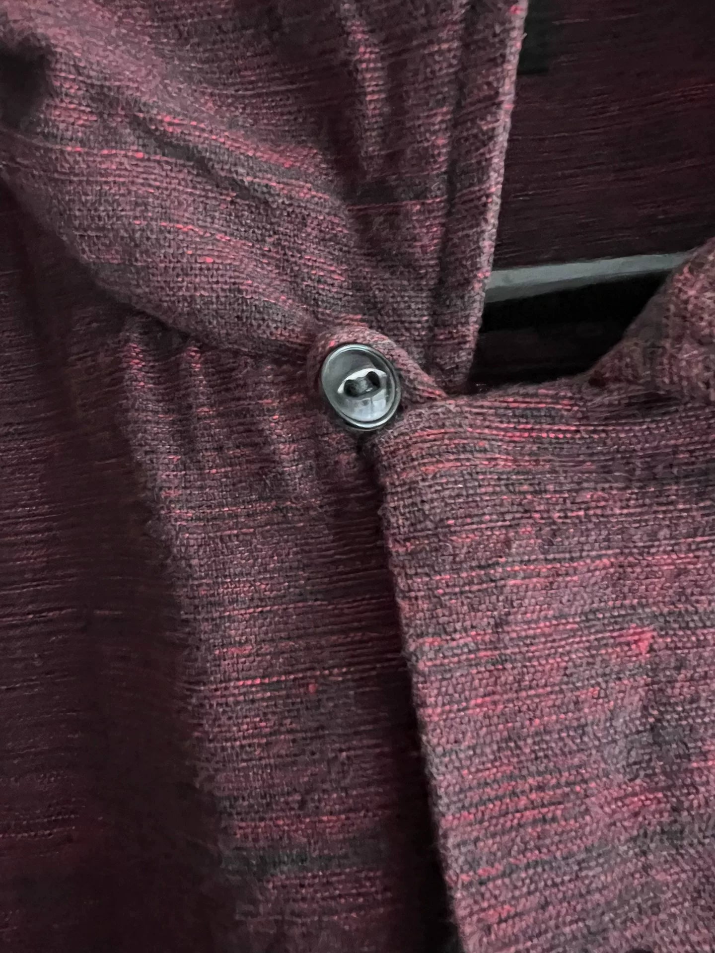 open collar shirt in rich burgundy color