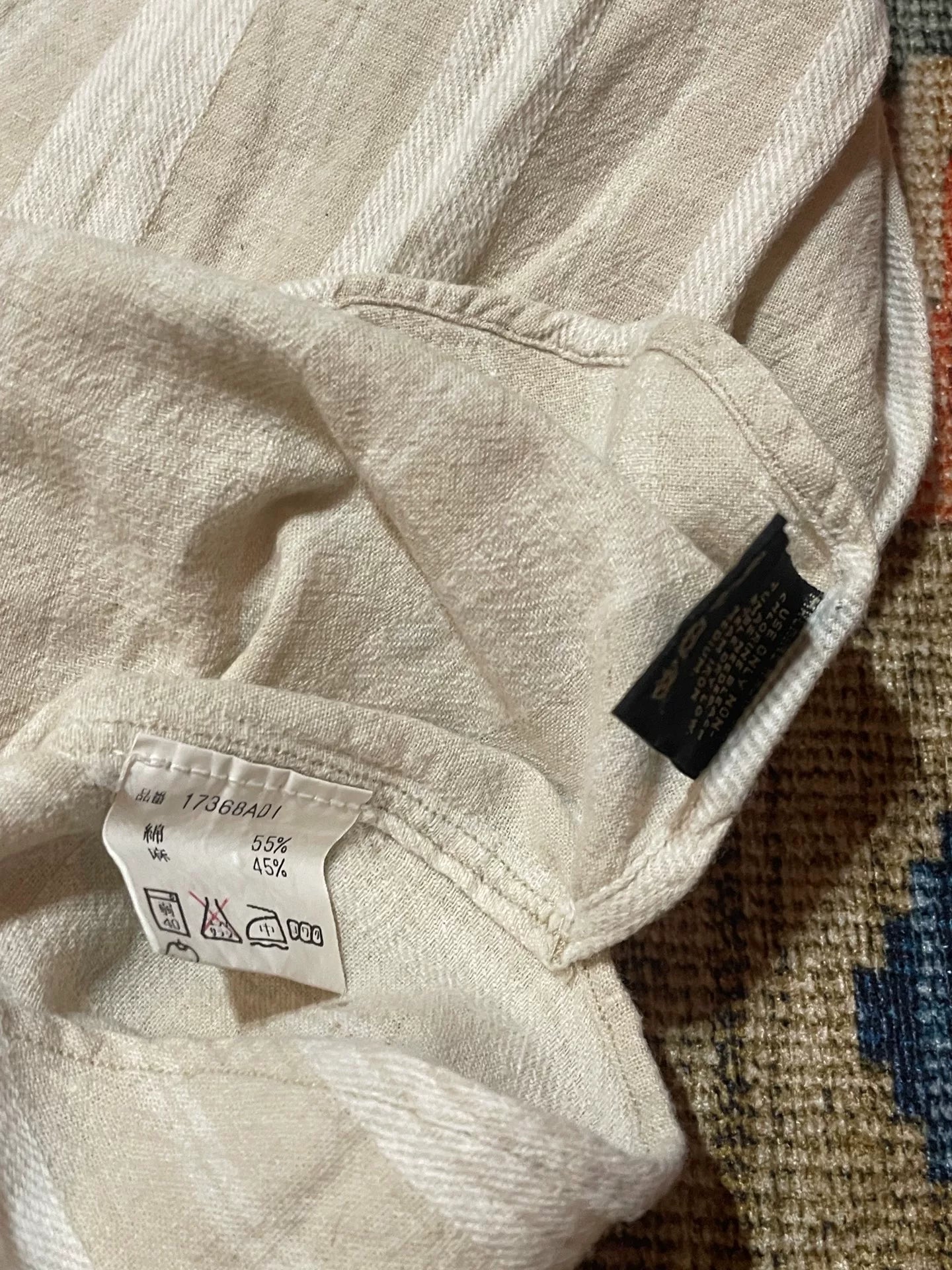 RRL Vintage Striped Beige Henley Shirt