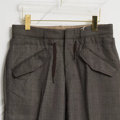 Saint Laurent Brown Checkered Drawstring Pants