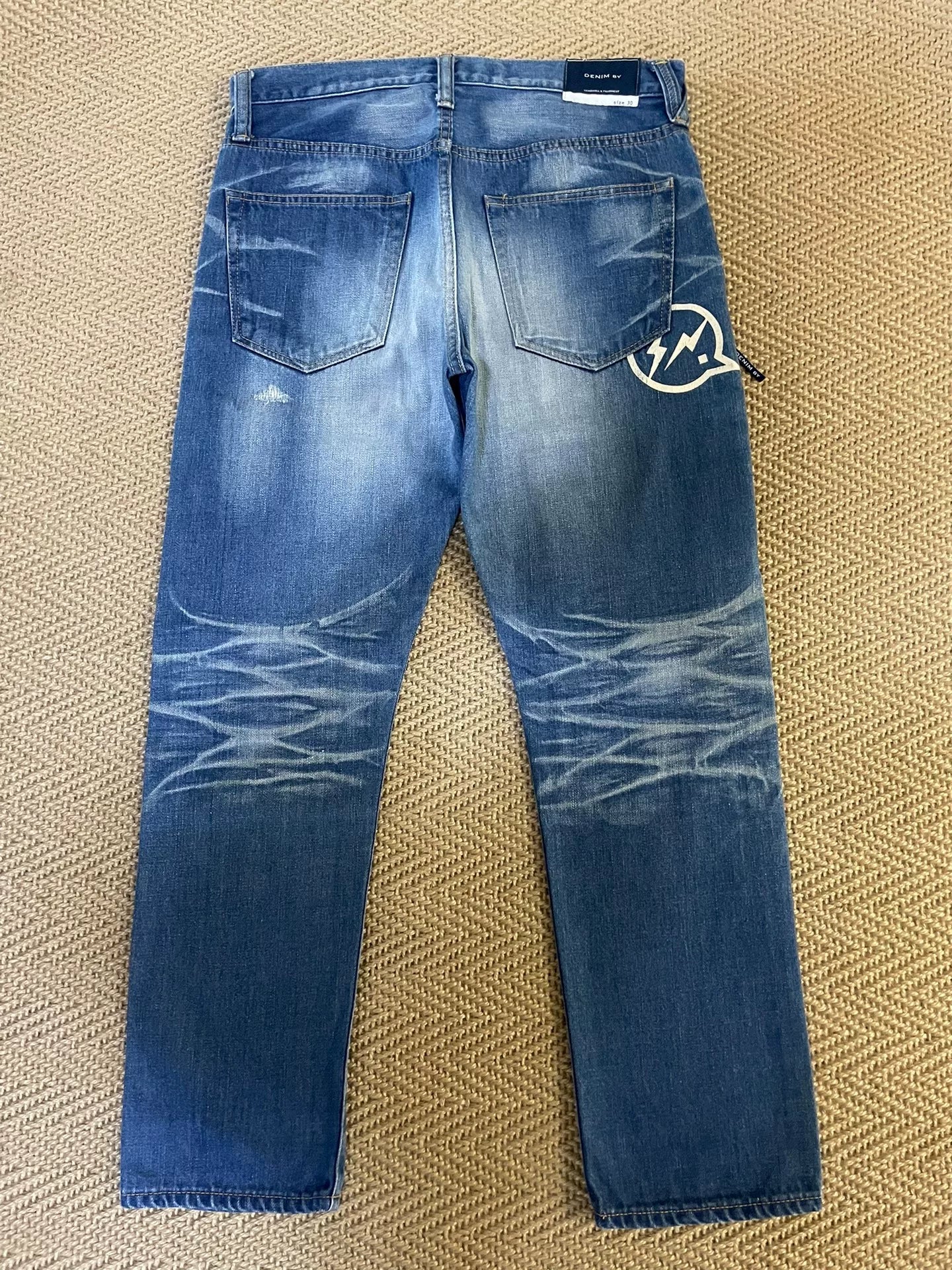 Vanquish Fragment Destroyed Cropped Jeans