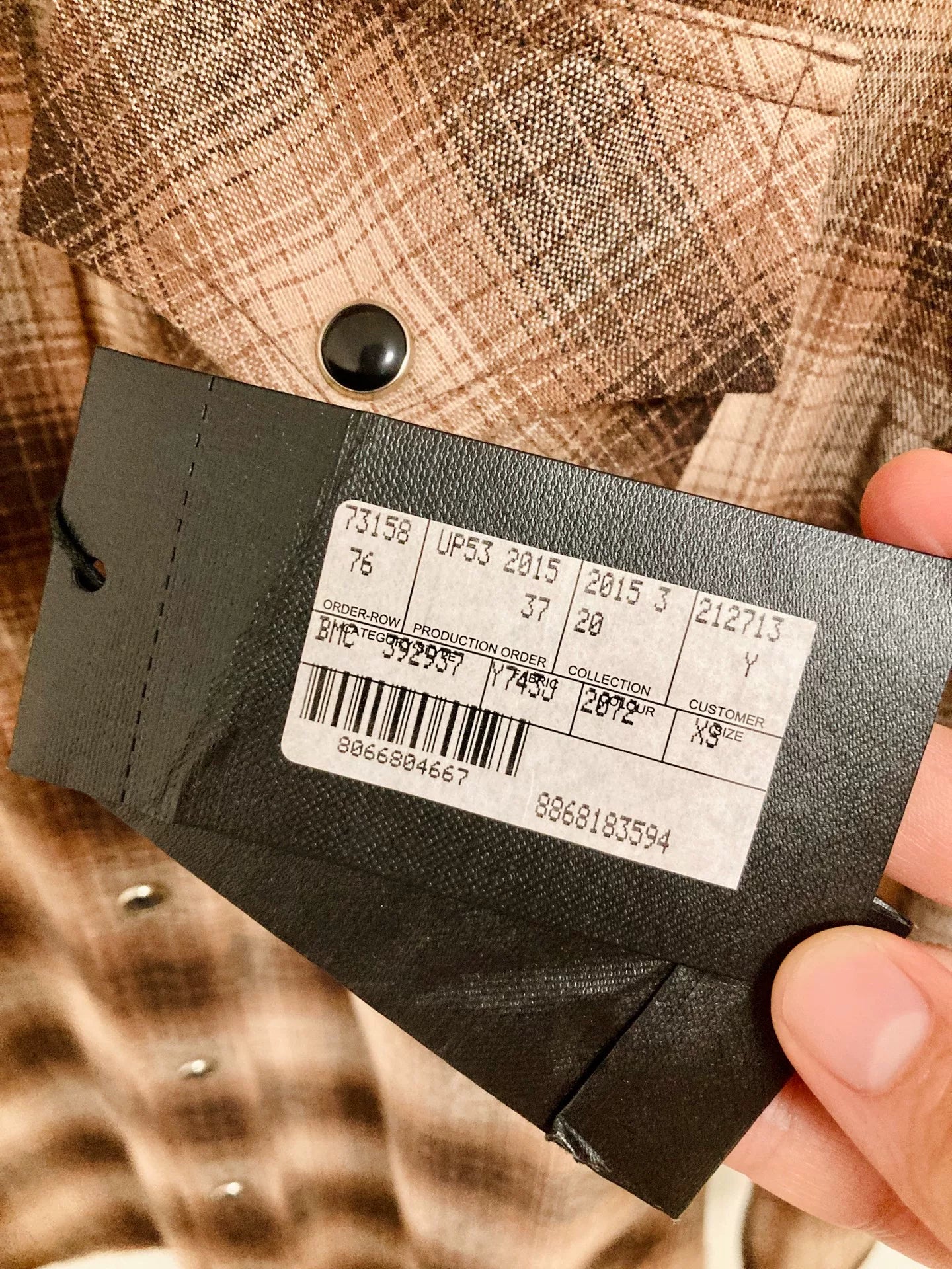 Saint Laurent Hedi Slimane 2015 Wool Plaid Shirt