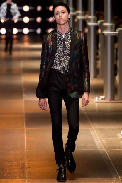 saint laurent slp2014ss artistic blazer jacket