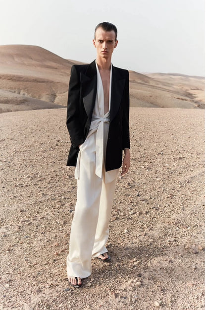 Saint Laurent Silk Wide-Leg Trousers