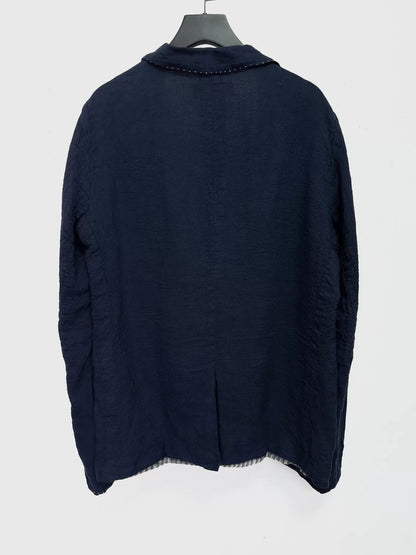 silk linen blend jacket by Geoffrey B