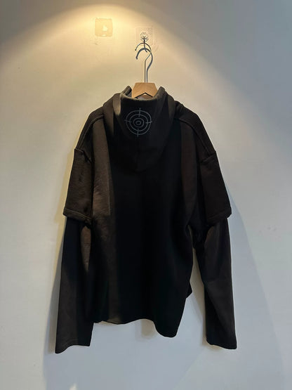vetements black hooded sweatshirt with target design