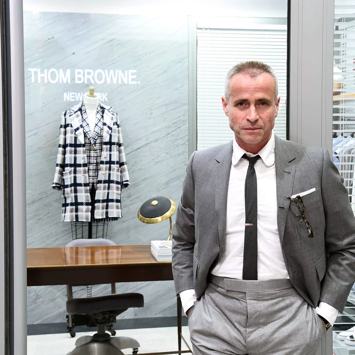 stylish black square Thom Browne glasses