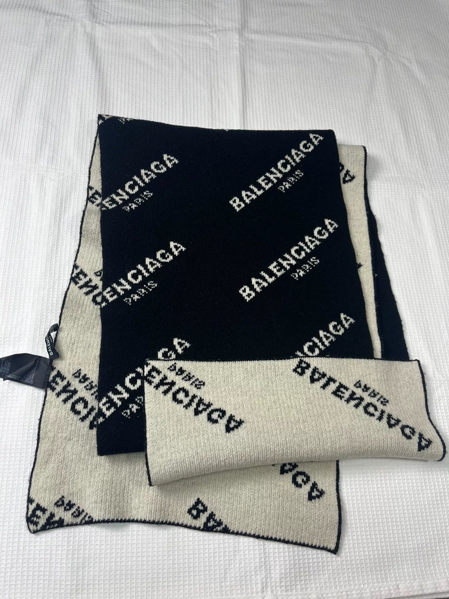 Balenciaga Black Letter Scarf