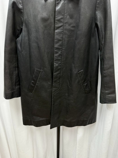 yohji yamamoto y's leather coat in black