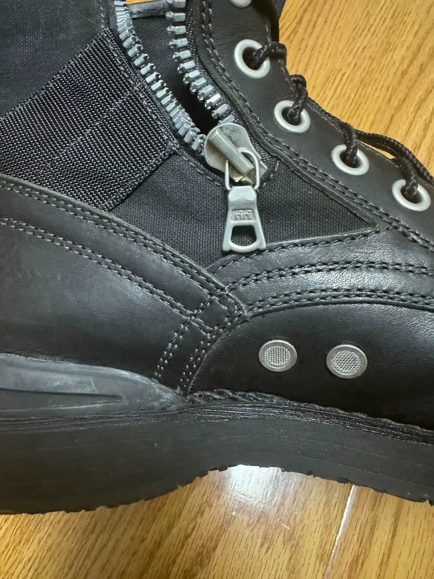 visvim black 7-hole military boots size 9