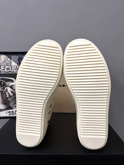 RickOwens Drkshdw White High-Top Canvas