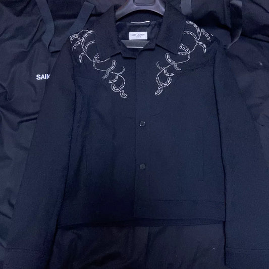 Saint Laurent Men's Beaded Studded Jacket