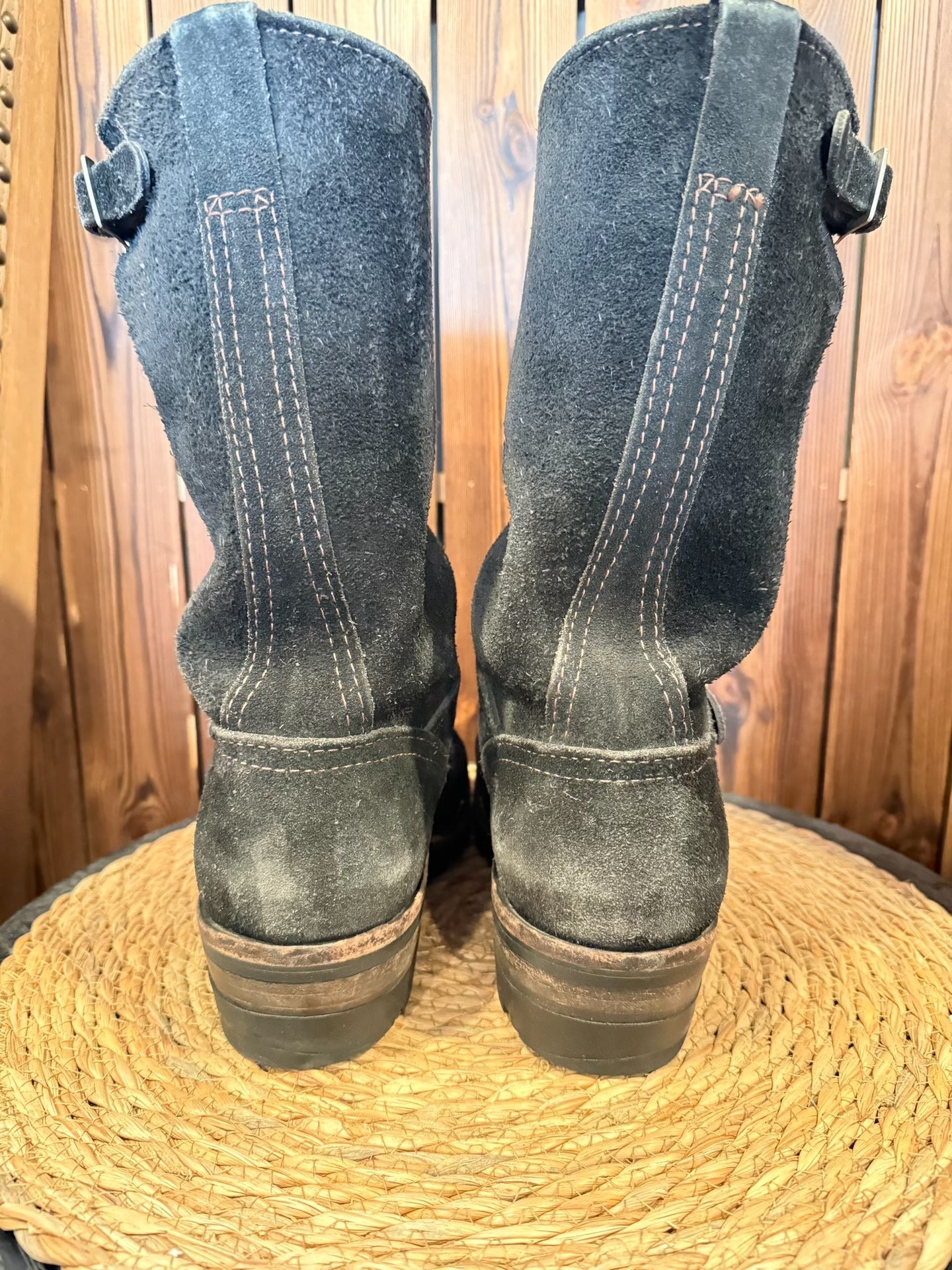Wesco Boss 10" Black Suede Engineer Boots