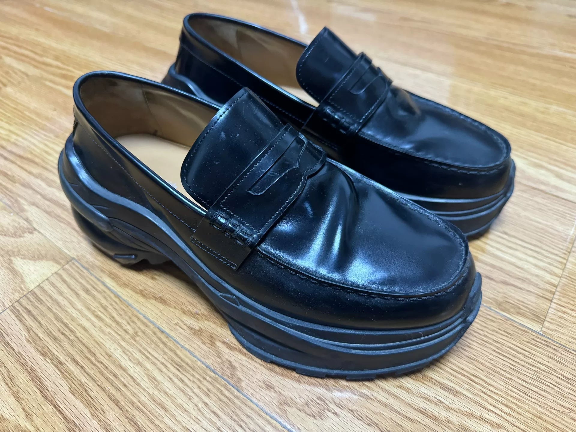 maison margiela black loafer shoes size 41