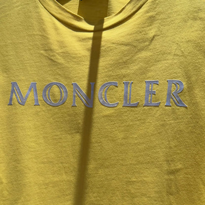 moncler yellow short sleeve logo t-shirt