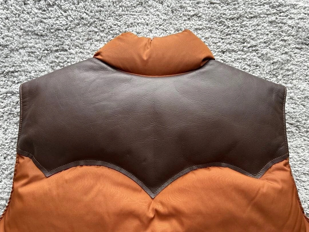 rocky mountain down vest in brown color