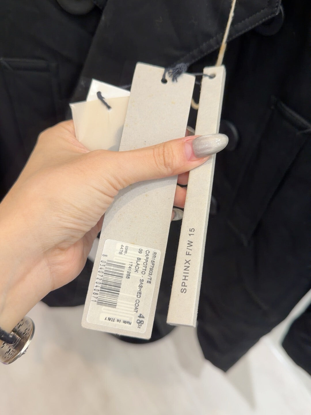 Rick Owens FW15 Black Cotton Coat