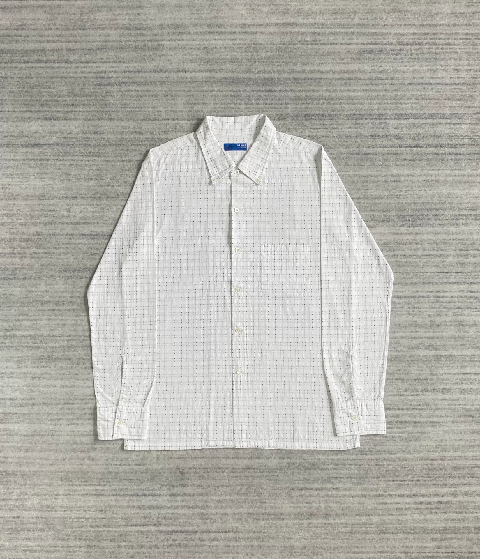 vintage black and white check long sleeve shirt