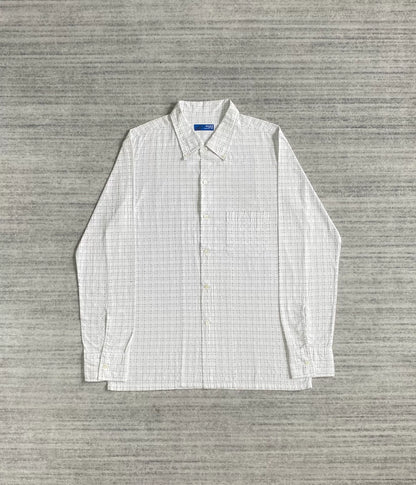 vintage black and white check long sleeve shirt