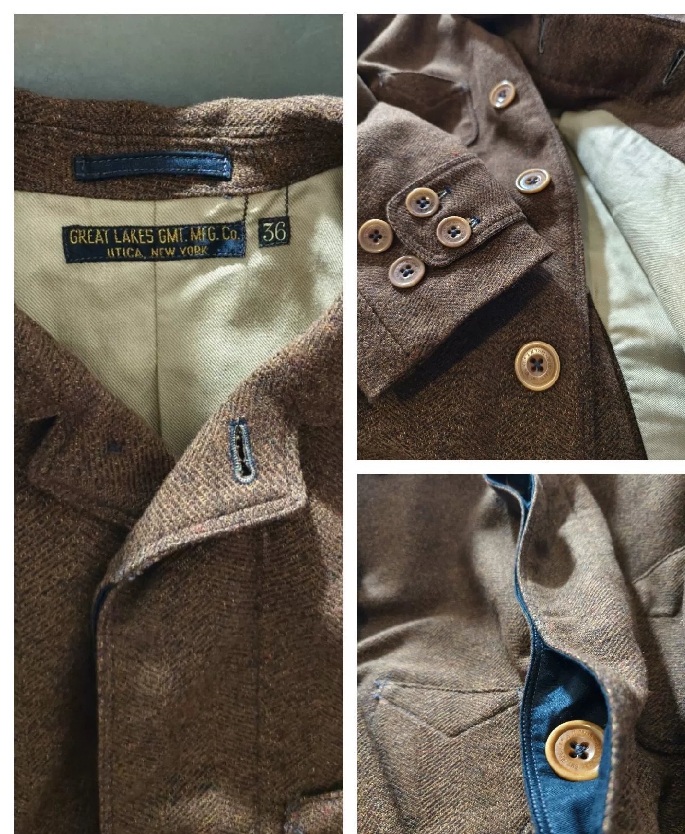 Freewheelers Bangor Wool Coat Brown Size 36