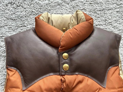 rocky mountain down vest in brown color