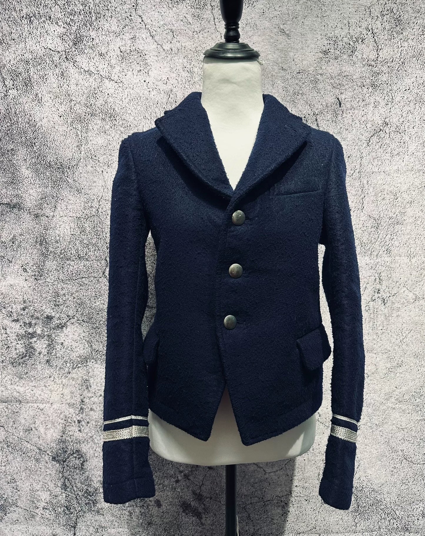 Navy Wool Military Style Jacket