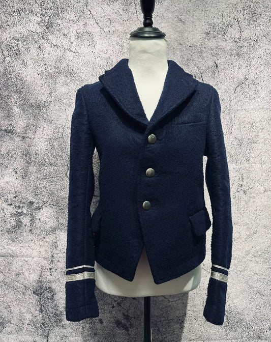 Navy Wool Military Style Jacket