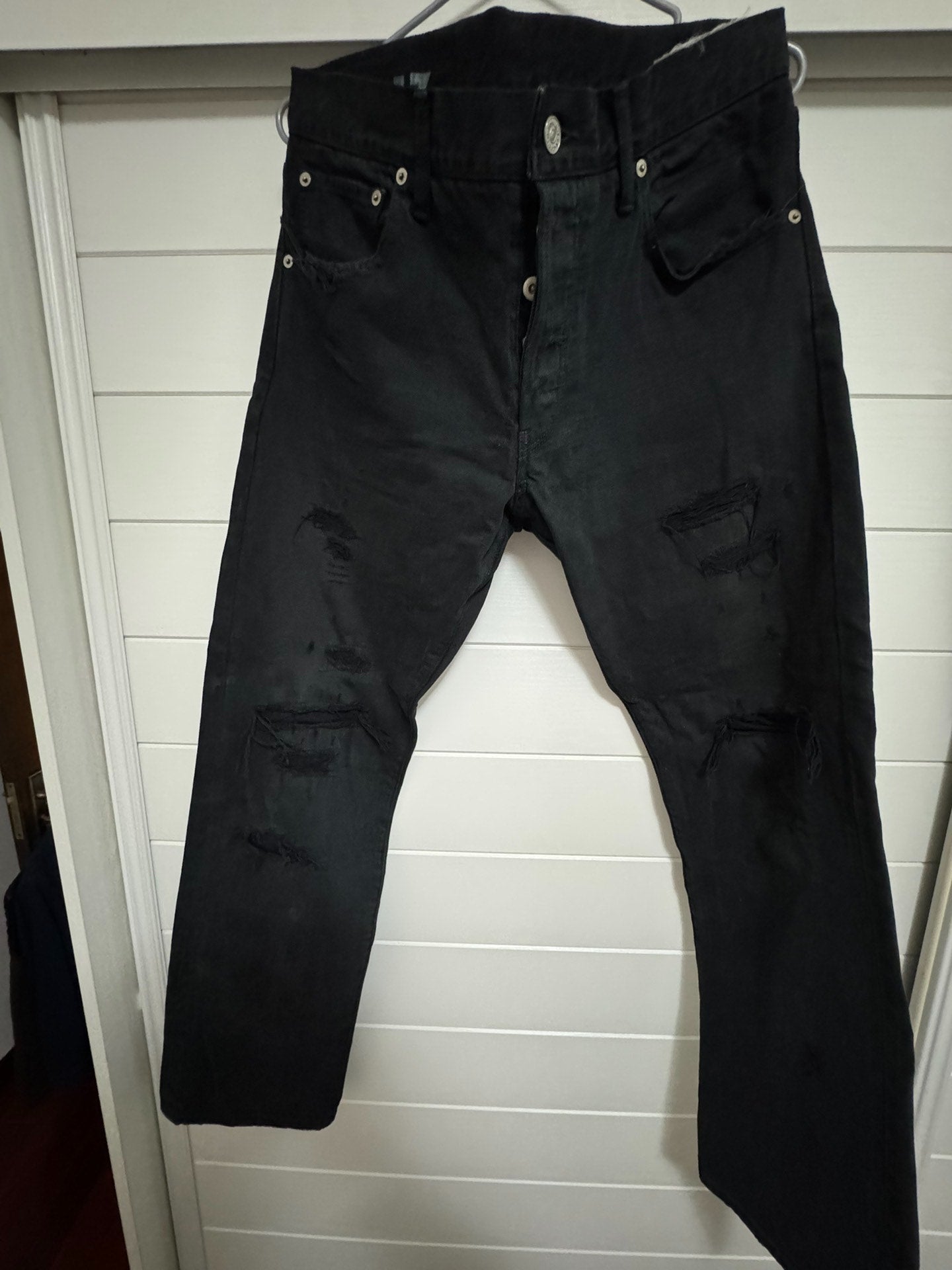 visvim 21ss Distressed Black Jeans