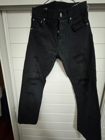 visvim 21ss Distressed Black Jeans