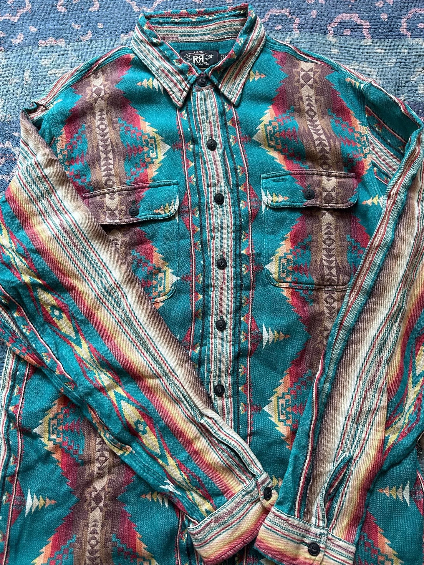 southwestern patterned long sleeve shirt