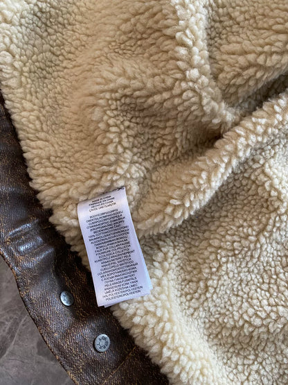 brown leather jacket with fur collar