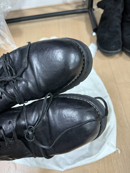 guidis black leather shoes with dust bag