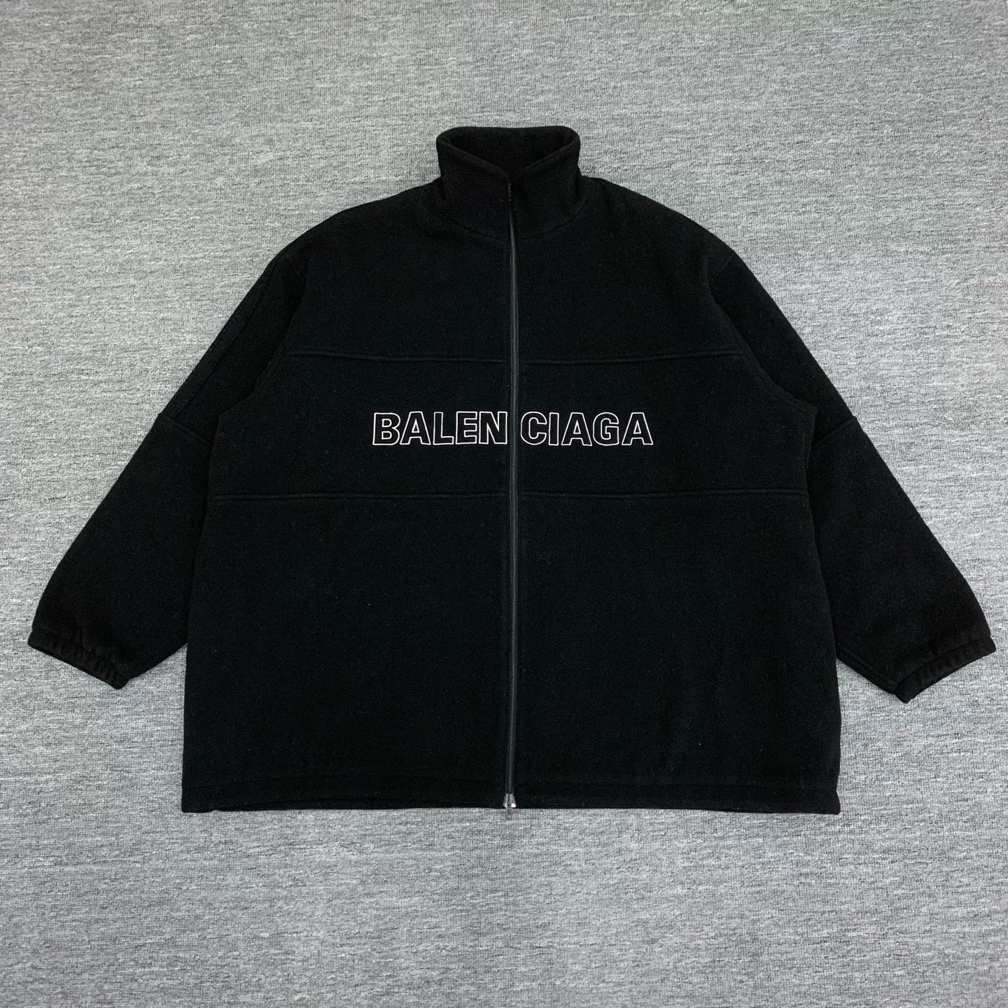 black logo wool blend jacket by balenciaga