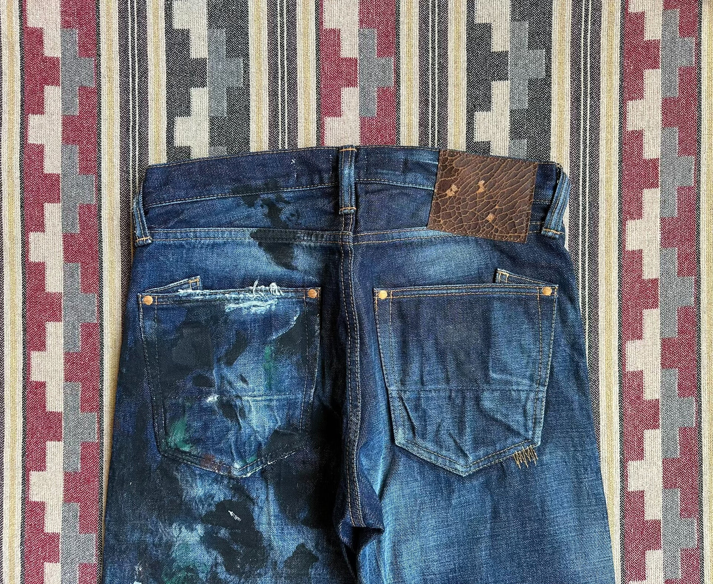 prps noir distressed denim pants from japan