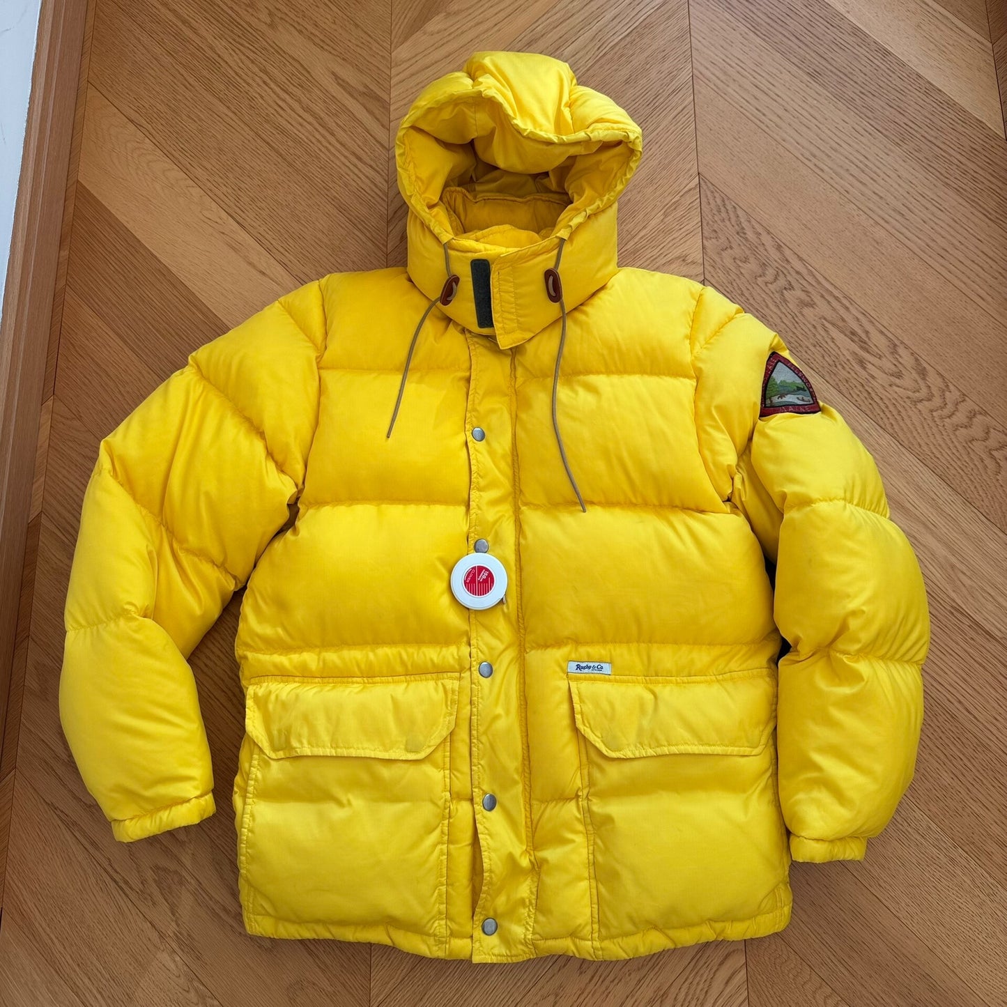 Yellow Hooded Puffer Jacket RL Rugby