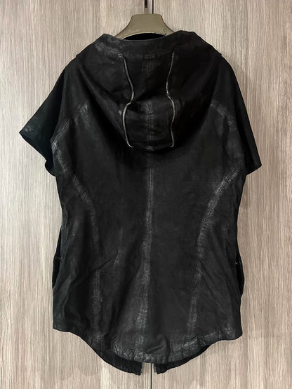Julius 7 Black Short Sleeve Hooded Jacket