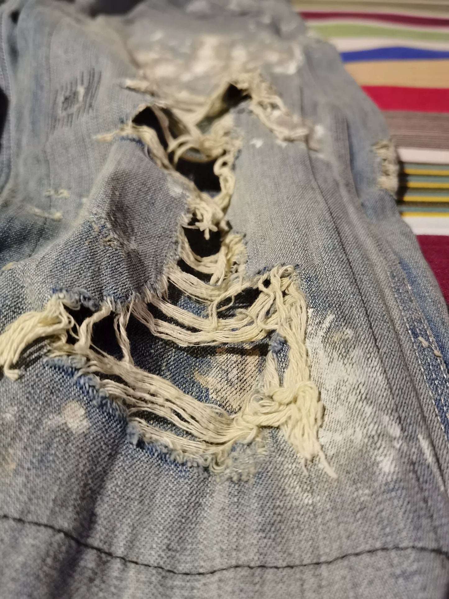 Ralph Lauren Extremely Distressed Paint Jeans