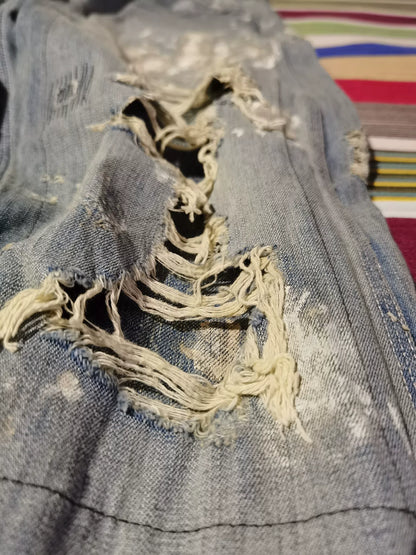 Ralph Lauren Extremely Distressed Paint Jeans