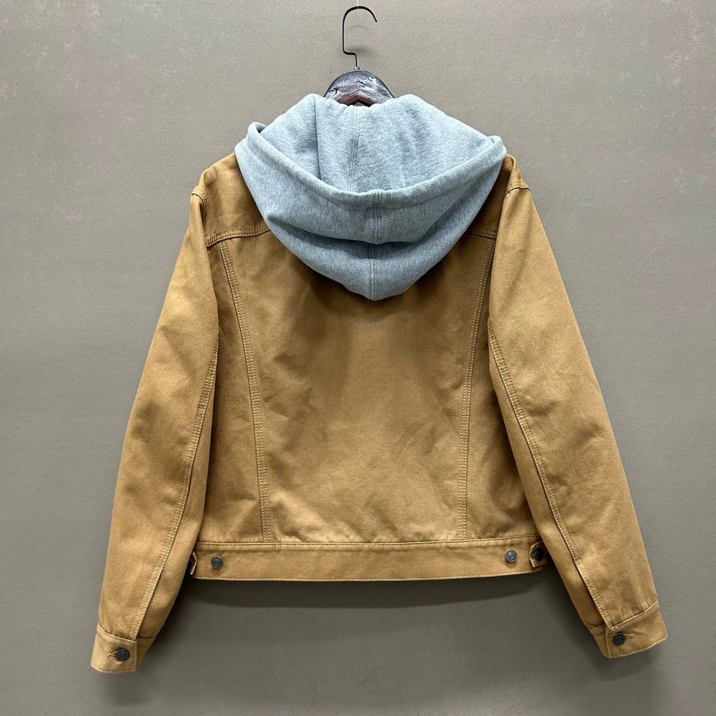 gucci hooded denim jacket with corduroy details