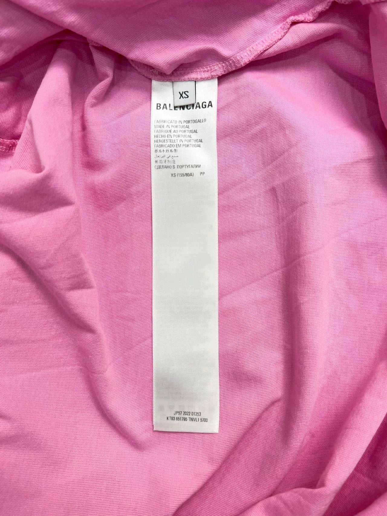 balenciaga pink short sleeve t-shirt xs