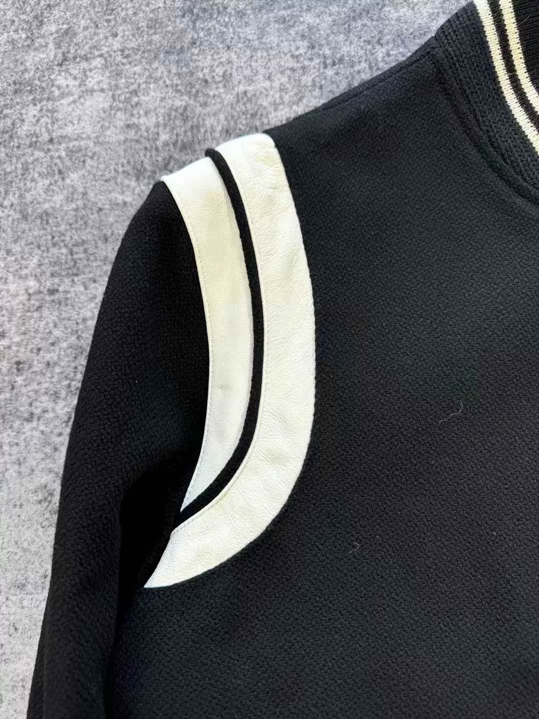 Saint Laurent Black White Varsity Jacket
