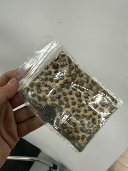 unique leopard print military-style oversized coat