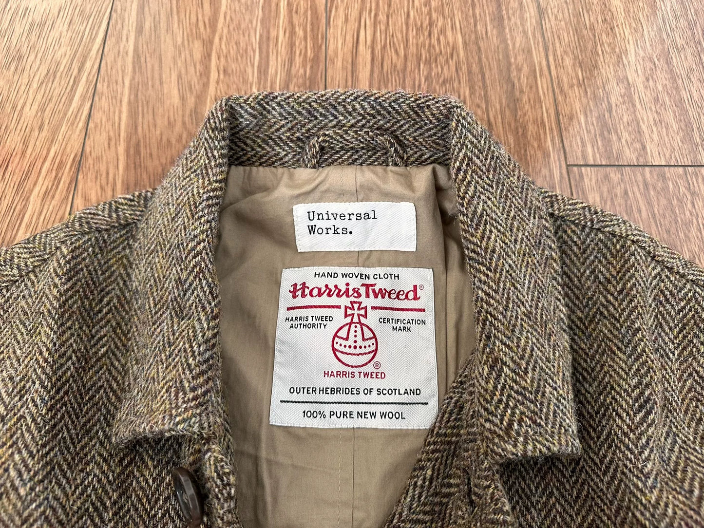 universal works harris tweed jacket s size