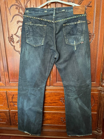 PRPS Men's Vintage Wide Straight Jeans