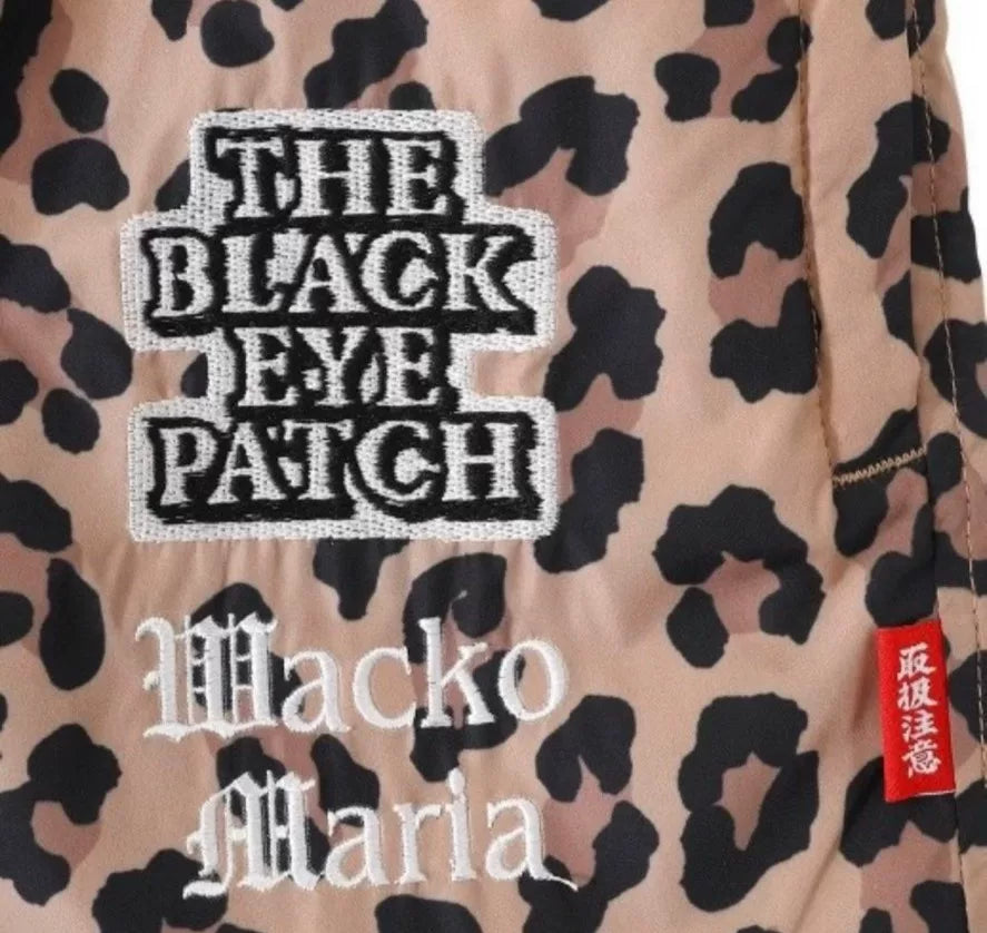 leopard print nylon track pants