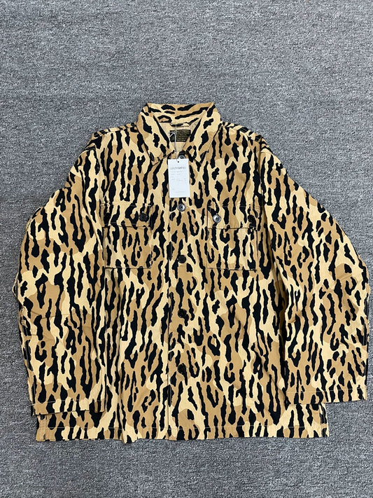 wacko maria leopard print jacket with embroidery