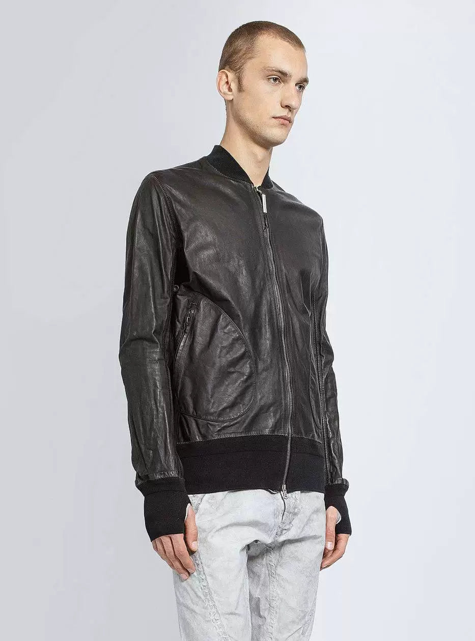 isaac sellam leather MA1 bomber jacket