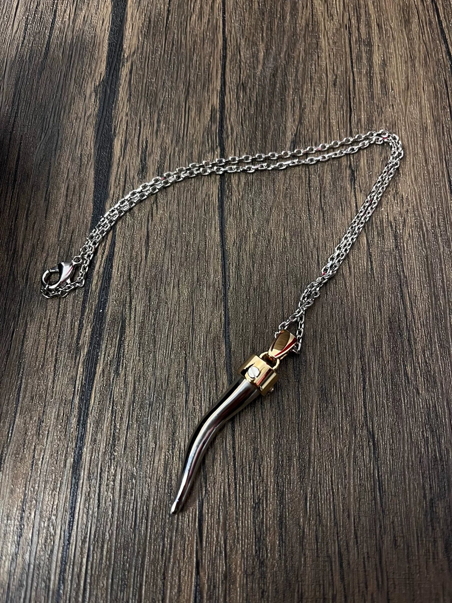 dolce&gabbana silver chain necklace with pendant