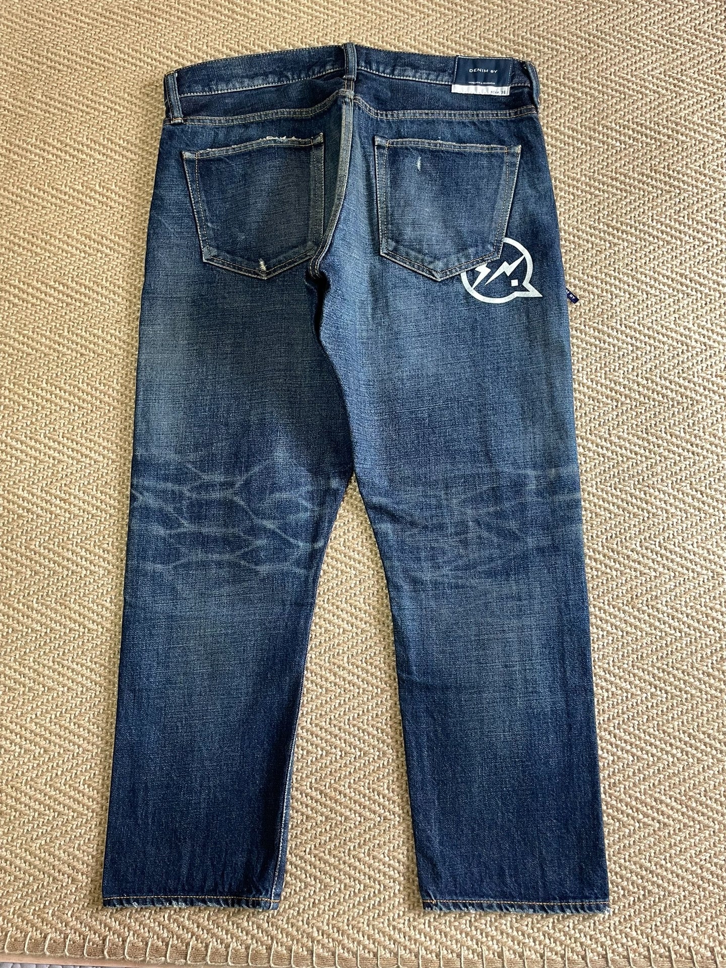 Vanquish & Fragment Lightning Cropped Washed Jeans