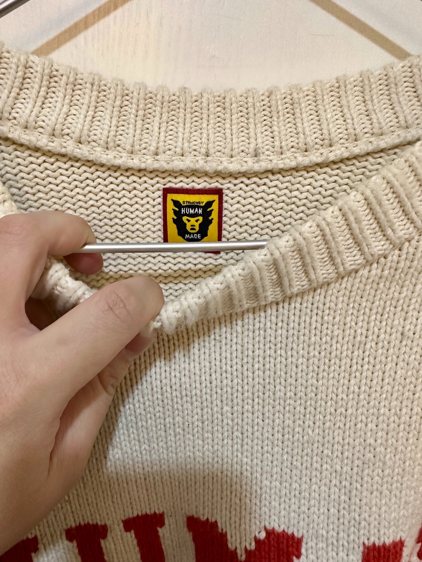 human made raglan sleeve knit sweater
