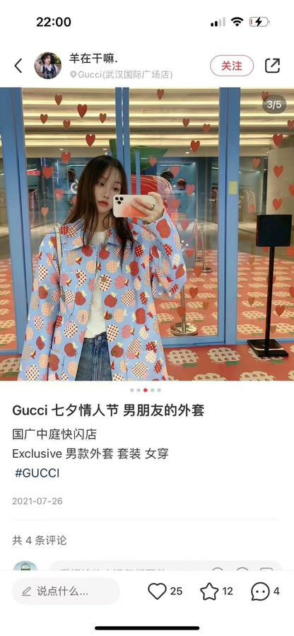 gucci men's apple print jacket